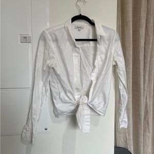 Madewell White Button Up with Tie